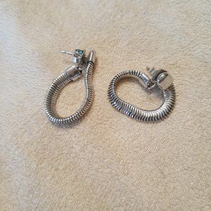Silvertone Serpentine Earrings